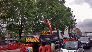 New paving being installed